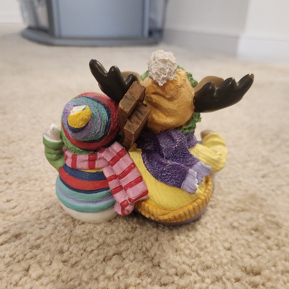 Home Interiors Stocking Holder Moose Reindeer Snowman Skis - Picture 2 of 6